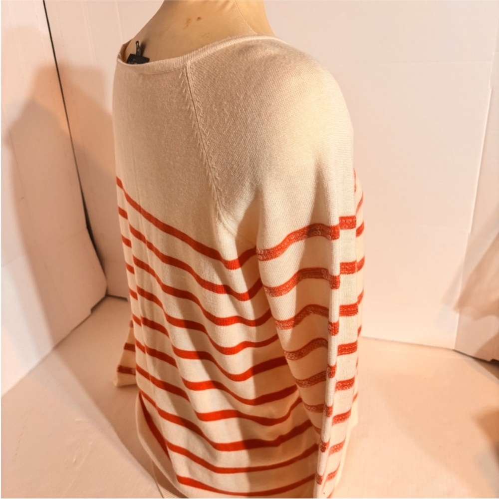 Viscose Blend Ann Taylor
Striped Sweater with Orange sequence Petite Medium - Picture 4 of 12